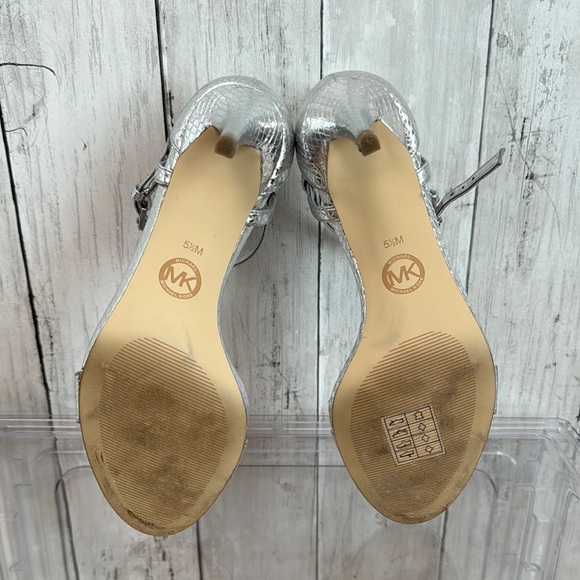 Michael Kors Silver High Heel Sandals - Picture 6 of 8